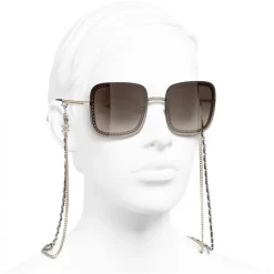 Chanel - Square Sunglasses - Gold Brown - Chanel Eyewear - Avvenice