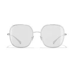 Chanel - Square Sunglasses - Silver Light Gray - Chanel Eyewear - Avvenice
