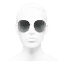 Chanel - Square Sunglasses - Silver Light Gray - Chanel Eyewear - Avvenice