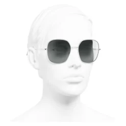 Chanel - Square Sunglasses - Silver Light Gray - Chanel Eyewear - Avvenice