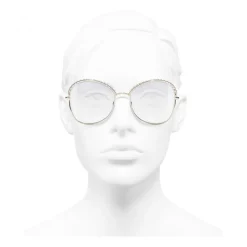 Chanel - Square Sunglasses - Gold Transparent - Chanel Eyewear - Avvenice