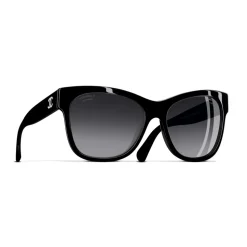 Chanel - Square Sunglasses - Black Gray - Chanel Eyewear - Avvenice