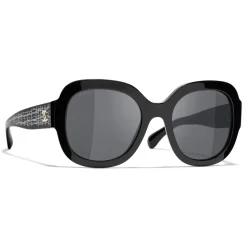 Chanel - Square Sunglasses - Black Gray - Chanel Eyewear - Avvenice