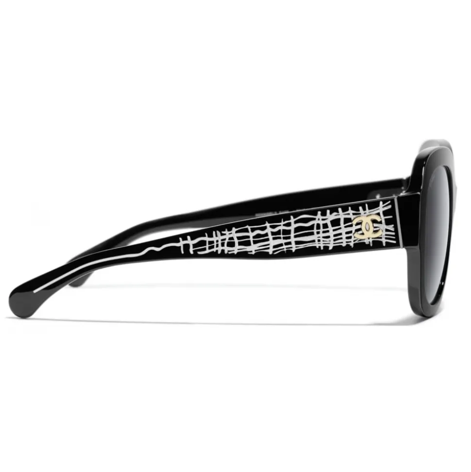 Chanel - Square Sunglasses - Black Gray - Chanel Eyewear - Avvenice