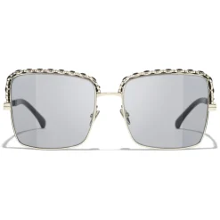 Chanel - Square Sunglasses - Light Gray - Chanel Eyewear - Avvenice