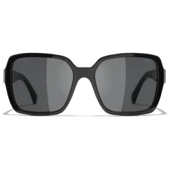 Chanel - Square Sunglasses - Black Gray - Chanel Eyewear - Avvenice