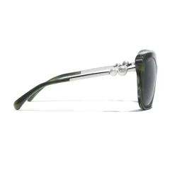 Chanel - Square Sunglasses - Green Tortoise Gray - Chanel Eyewear - Avvenice