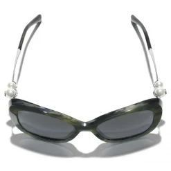 Chanel - Square Sunglasses - Green Tortoise Gray - Chanel Eyewear - Avvenice