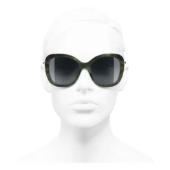 Chanel - Square Sunglasses - Green Tortoise Gray - Chanel Eyewear - Avvenice
