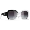 Chanel - Square Sunglasses - Black White Gray - Chanel Eyewear - Avvenice