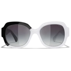 Chanel - Square Sunglasses - Black White Gray - Chanel Eyewear - Avvenice
