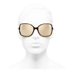 Chanel - Square Sunglasses - Dark Tortoise Gold - Chanel Eyewear - Avvenice