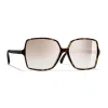 Chanel - Square Sunglasses - Dark Tortoise Beige Mirror - Chanel Eyewear - Avvenice