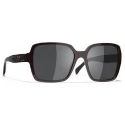 Chanel - Square Sunglasses - Dark Red Gray - Chanel Eyewear - Avvenice