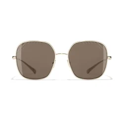 Chanel - Square Sunglasses - Gold Brown - Chanel Eyewear - Avvenice