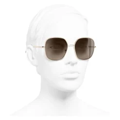 Chanel - Square Sunglasses - Gold Brown - Chanel Eyewear - Avvenice