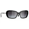 Chanel - Square Sunglasses - Black Gray - Chanel Eyewear - Avvenice