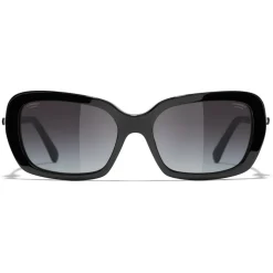 Chanel - Square Sunglasses - Black Gray - Chanel Eyewear - Avvenice