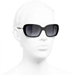 Chanel - Square Sunglasses - Black Gray - Chanel Eyewear - Avvenice