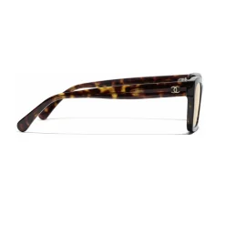 Chanel - Square Sunglasses - Dark Tortoise Gold Mirror - Chanel Eyewear - Avvenice