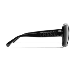 Chanel - Square Sunglasses - Black Gray - Chanel Eyewear - Avvenice