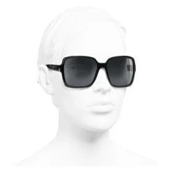 Chanel - Square Sunglasses - Black Gray - Chanel Eyewear - Avvenice