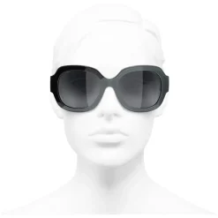 Chanel - Square Sunglasses - Black Gray - Chanel Eyewear - Avvenice
