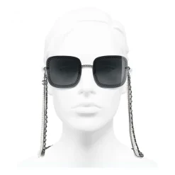 Chanel - Square Sunglasses - Dark Silver Gray - Chanel Eyewear - Avvenice