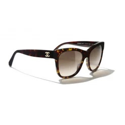 Chanel - Square Sunglasses - Dark Tortoise Brown - Chanel Eyewear - Avvenice