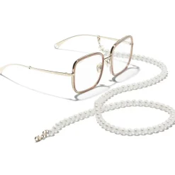 Chanel - Square Sunglasses - Gold Beige Transparent - Chanel Eyewear - Avvenice