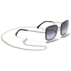 Chanel - Square Sunglasses - Gold Gray - Chanel Eyewear - Avvenice