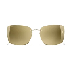 Chanel - Square Sunglasses - Gold Glitter - Chanel Eyewear - Avvenice