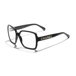 Chanel - Square Sunglasses - Black Gold Transparent - Chanel Eyewear - Avvenice
