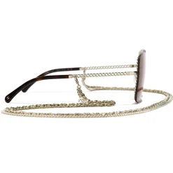 Chanel - Square Sunglasses - Gold Light Brown - Chanel Eyewear - Avvenice