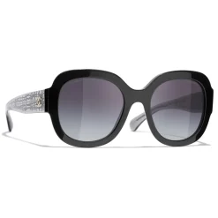 Chanel - Square Sunglasses - Black Gray - Chanel Eyewear - Avvenice