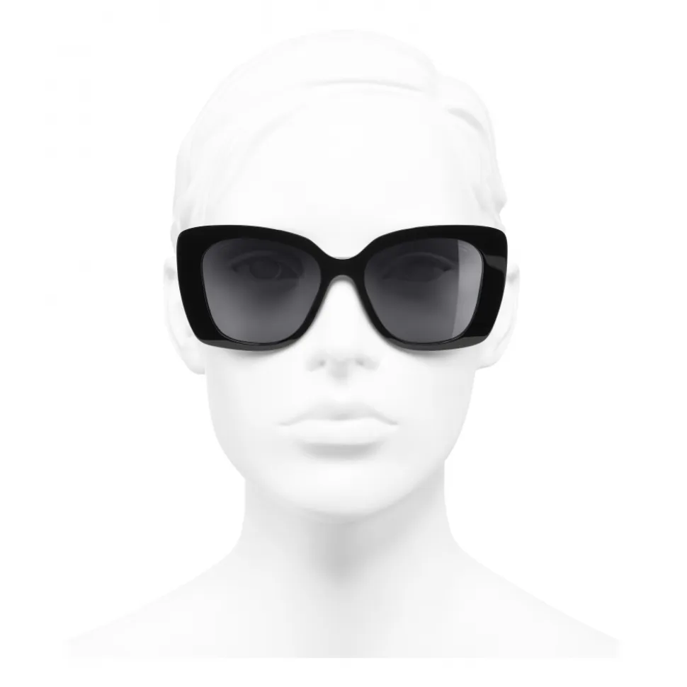 Chanel - Square Sunglasses - Black Gray - Chanel Eyewear - Avvenice