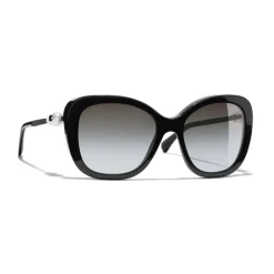 Chanel - Square Sunglasses - Black Gray - Chanel Eyewear - Avvenice