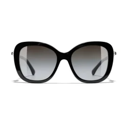 Chanel - Square Sunglasses - Black Gray - Chanel Eyewear - Avvenice