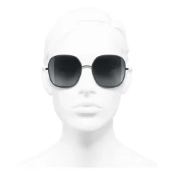 Chanel - Square Sunglasses - Black Gray - Chanel Eyewear - Avvenice