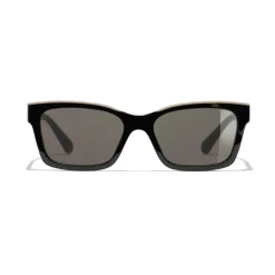 Chanel - Square Sunglasses - Black Beige Brown - Chanel Eyewear - Avvenice