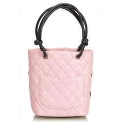 Chanel Vintage - Cambon Ligne Petit Bucket Bag - Pink Black - Leather Handbag - Luxury High Quality - Avvenice