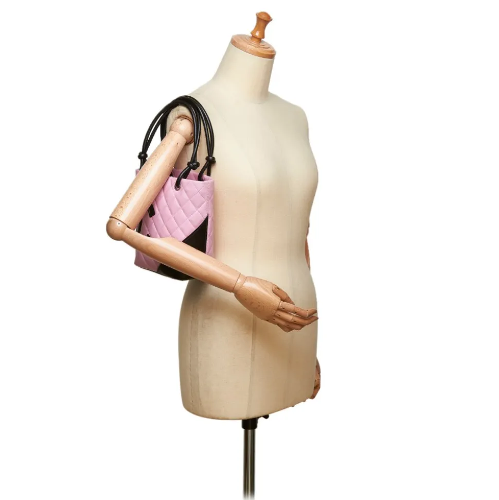 Chanel Vintage - Cambon Ligne Petit Bucket Bag - Pink Black - Leather Handbag - Luxury High Quality - Avvenice