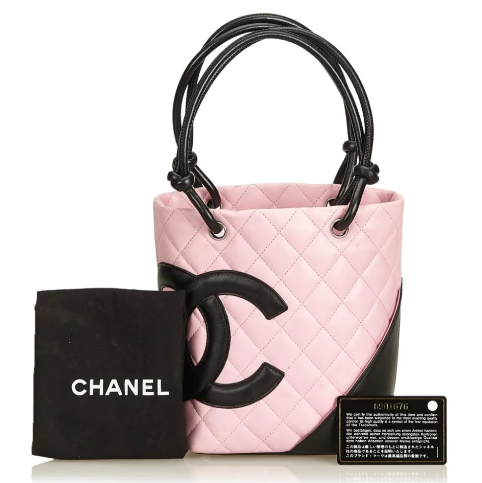 Chanel Vintage - Cambon Ligne Petit Bucket Bag - Pink Black - Leather Handbag - Luxury High Quality - Avvenice