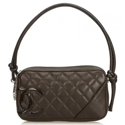 Chanel Vintage - Cambon Ligne Pochette Bag - Black - Leather and Lambskin Handbag - Luxury High Quality - Avvenice