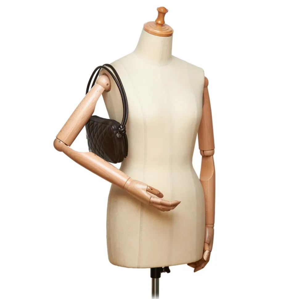 Chanel Vintage - Cambon Ligne Pochette Bag - Black - Leather and Lambskin Handbag - Luxury High Quality - Avvenice