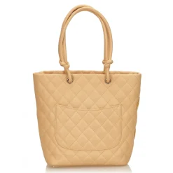 Chanel Vintage - Cambon Ligne Tote Bag - Brown Beige - Leather Handbag - Luxury High Quality - Avvenice