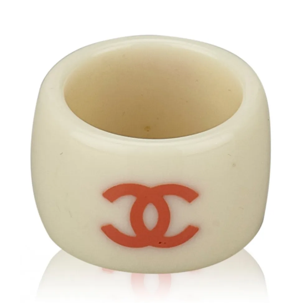 Chanel Vintage - Camellia Ring - White Ivory - Chanel Ring - Luxury High Quality - Avvenice