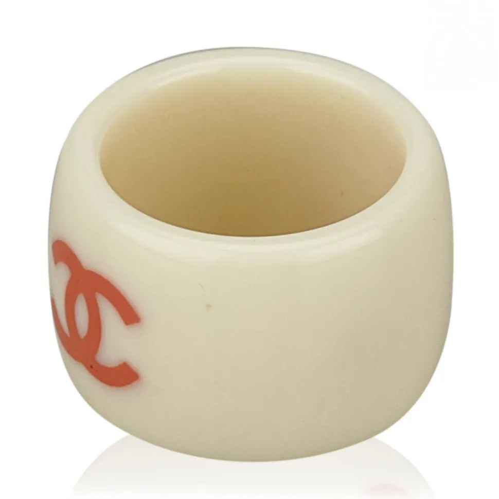 Chanel Vintage - Camellia Ring - White Ivory - Chanel Ring - Luxury High Quality - Avvenice