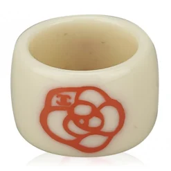 Chanel Vintage - Camellia Ring - White Ivory - Chanel Ring - Luxury High Quality - Avvenice