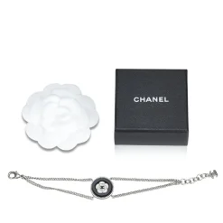 Chanel Vintage - Camellia Metal Bracelet - Silver Black - Chanel Bracelet - Luxury High Quality - Avvenice